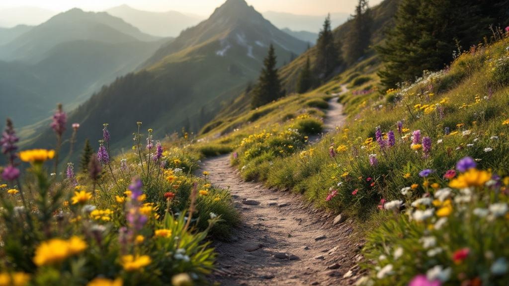 Trail through wildflowers