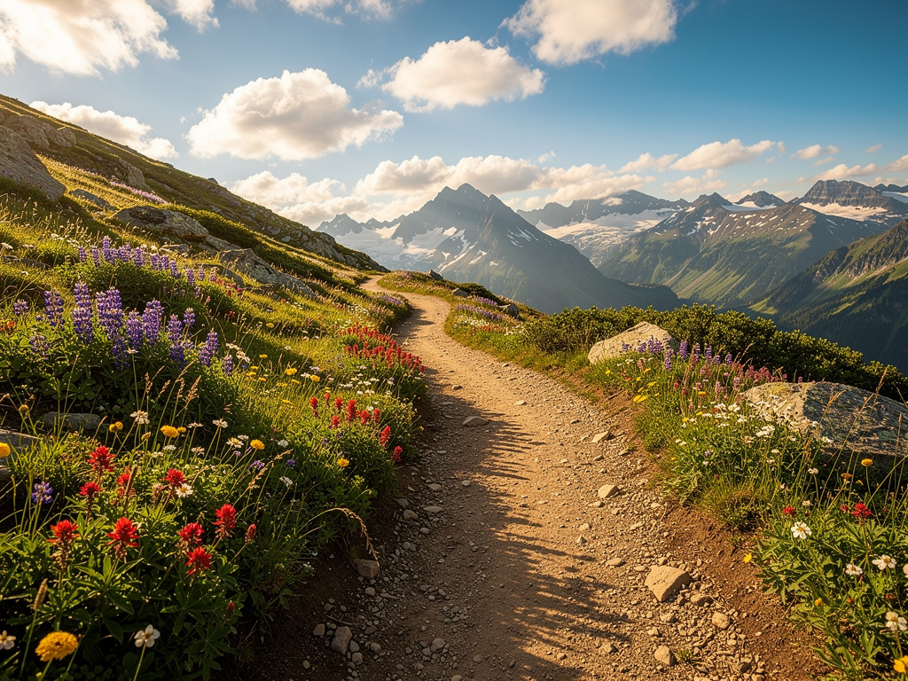 Mountain trail landscape